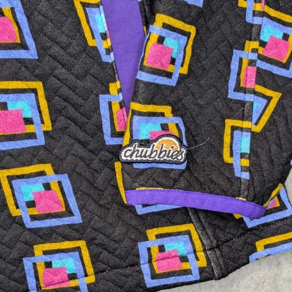 NWT Chubbies Out of the Box Quilted Quarter Zip Pullover Mens M Multicolor - Picture 4 of 11